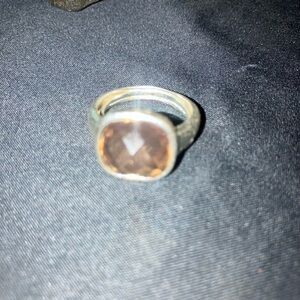 Sophisticated Silver Ring with Brown Gemstone